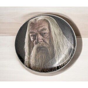 Vintage Harry Potter Albus Dumbledore Pinback Movie Button Jacket Pin Portrait